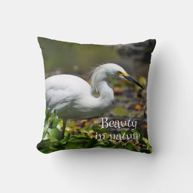 Coussin Hermosa garza blanca (Recto)