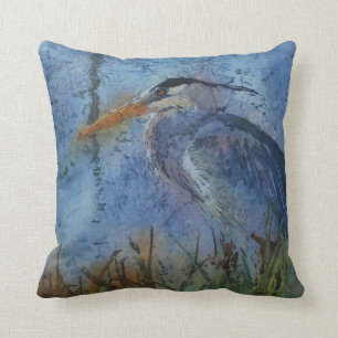 Coussin Héron de bleu de pillow_great de jet