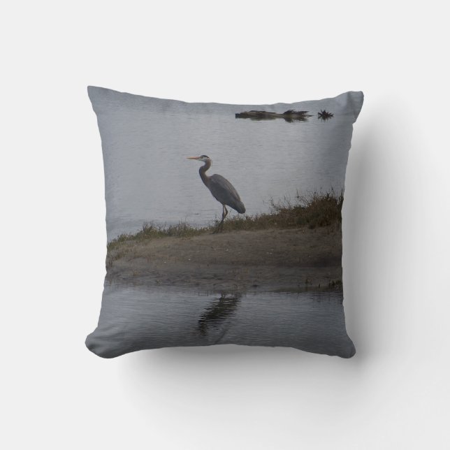 Coussin Héron de grand bleu (Recto)