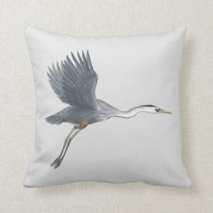 Coussin Héron de grand bleu en vol