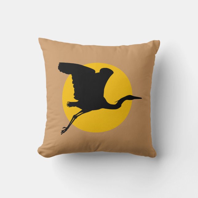 Coussin Heron en vol (Recto)