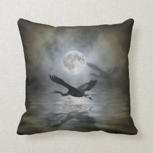Coussin Heron Moon Imaginaire Faune Animaux Amateurs de hé