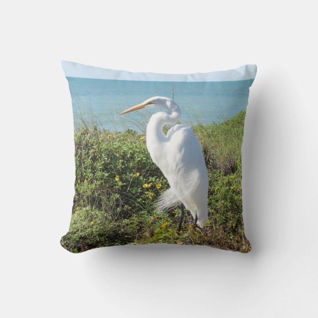 Coussin Héron Statuesque (Recto)