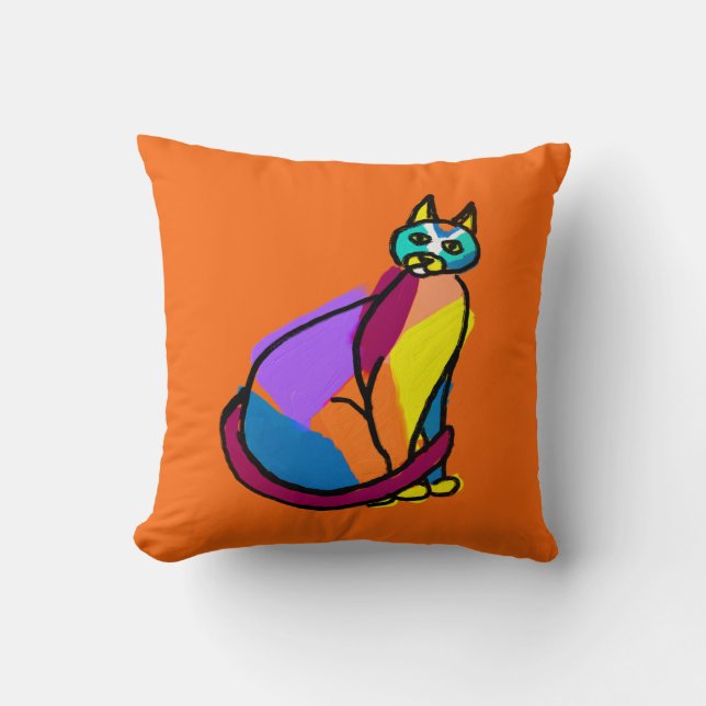 Coussin Héros coloré de chat (Recto)