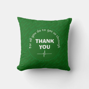Coussin Héros de la santé du MERCI personnalisé VERT