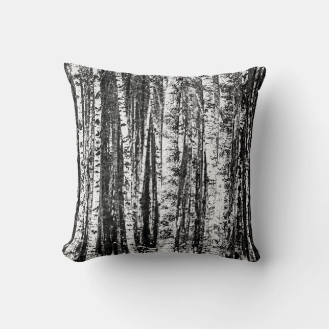 Coussin Hêtre, Gris de Charbon / Gris et Blanc (Recto)