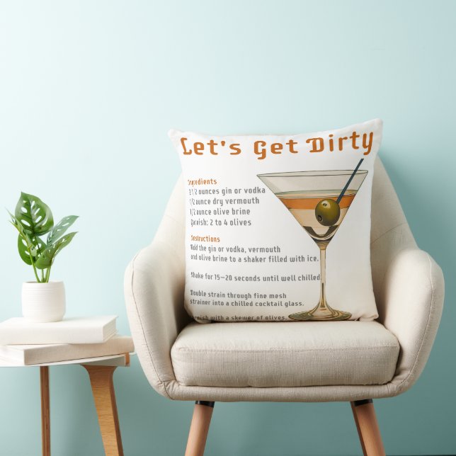 Coussin Heure de cocktail Obtenons une recette de martini  (Chaise)