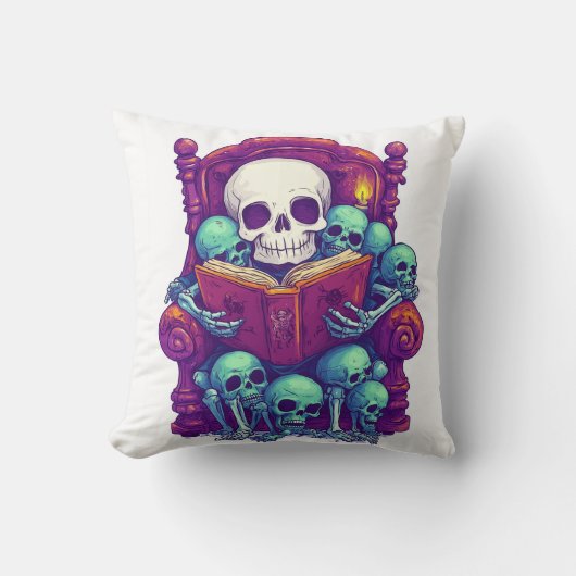 Coussin Heure de l'histoire avec Bones � Squelette drôle d (Recto)