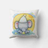 Coussin Heure du coucher de l'éléphant bébé (Verso)