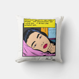 Coussin Heures solitaires Art de bande dessinée romantique