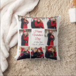 Coussin Heureuse Sainte-Valentin Romantic Love Photo Colla<br><div class="desc">Ce magnifique cadeau coussin Heureuse Sainte-Valentin a un script rouge audacieux dans le centre et vos noms entourés de 8 photos romantiques de couple autour de la frontière. Sélectionnez les photos les plus douces de votre relation pour faire un collage de photos pour votre petit ami, petite amie, femme, mari...</div>