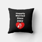 Coussin Heureusement marié depuis 2002 (Verso)