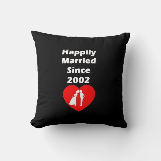 Coussin Heureusement marié depuis 2002 (Recto)
