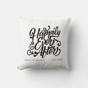 Coussin Heureux à tout jamais Personnalisable