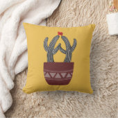 Coussin heureux de cactus de cactus de coussin (Couverture)