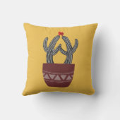 Coussin heureux de cactus de cactus de coussin (Verso)