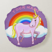 Coussin heureux de licorne (personnalisable) (Dos)