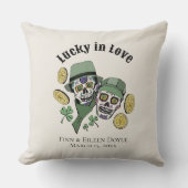 Coussin Heureux en amour Crânes de sucre irlandais Nouvell (Recto)