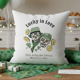 Coussin Heureux en amour Têtes de mort sucrées irlandaises