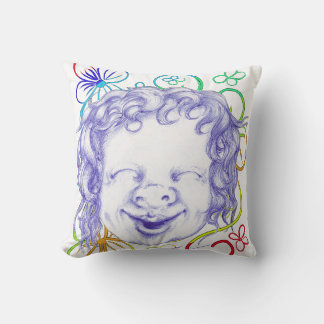 Coussin Heureux et riant de joie