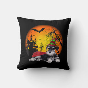 Coussin heureux halloween schnauzer chiens miniatures hall