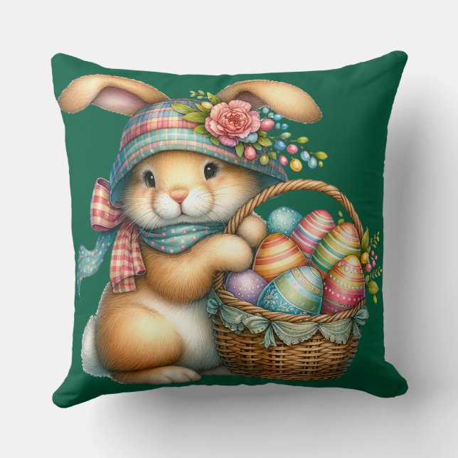 Coussin HEUREUX T-shirt EASTER BUNNY (Verso)