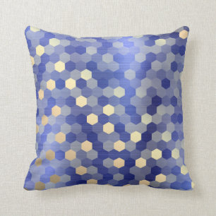 Coussin Hexagone bleu VIP1 de saphir de cobalt d'or jaune