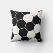 Coussin Hexagone Géométrique Élégant Blanc & Noir (Verso)