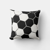 Coussin Hexagone Géométrique Élégant Blanc & Noir (Recto)