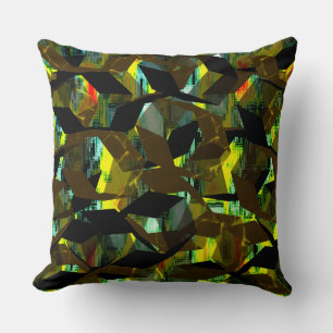 Coussin hexagones noirs Abstraits sur image pixelisée
