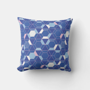 Coussin Hexagons, triangles : motif abstrait géométrique.