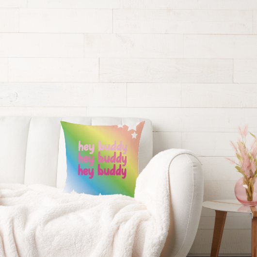 Coussin hey buddy arc-en-ciel couleur design (Canapé)