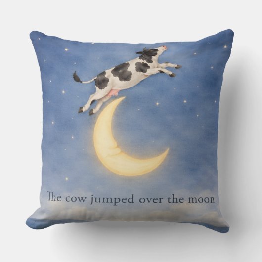 Coussin Hey Diddle Diddle Vache au-dessus de la Lune Couss (Recto)