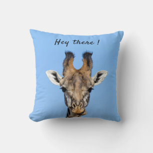 Coussin Hey là drôle Giraffe photo avec texte