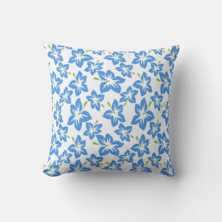 Coussin Hibiscus bleu Tropical Floral