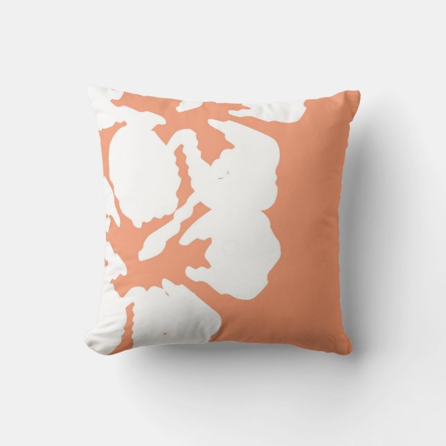 Coussin Hibiscus d'Hawaï à l'oreiller à lancer Saumon (Recto)