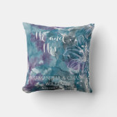 COUSSIN HIBISCUS EN COULEUR D'EAU BLEU (Recto)