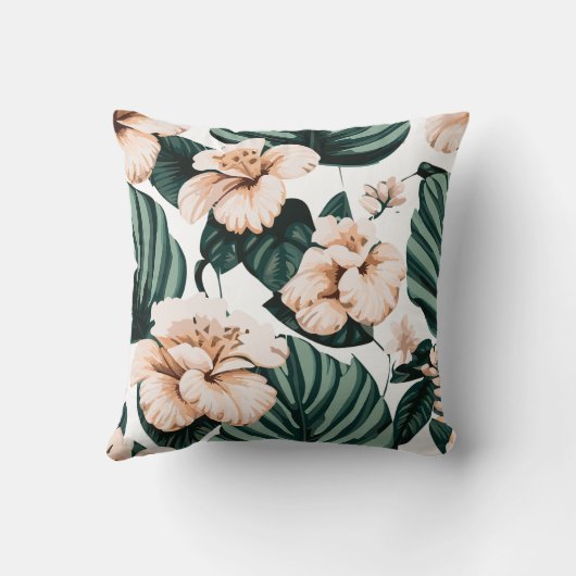 Coussin hibiscus feuille de Monstera (Verso)