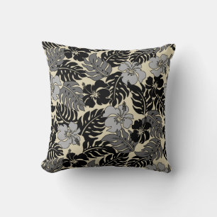Coussin Hibiscus hawaïens de la baie Huakini Vintage Flora