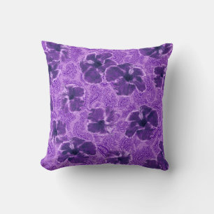 Coussin Hibiscus Paisley Vintage Floral Psychédélique