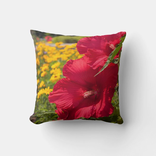 Coussin Hibiscus rouge (Recto)