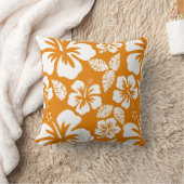 Coussin Hibiscus tropical orange foncé (Couverture)