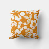 Coussin Hibiscus tropical orange foncé (Verso)