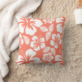 Coussin Hibiscus tropicaux couleur corail (Couverture)