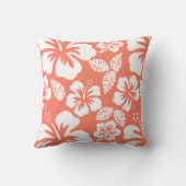 Coussin Hibiscus tropicaux couleur corail (Verso)