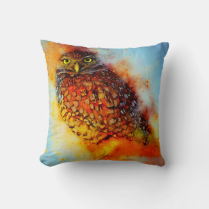 Coussin Hibou éclaboussé