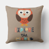 Coussin Hibou mignon explorateur (Verso)
