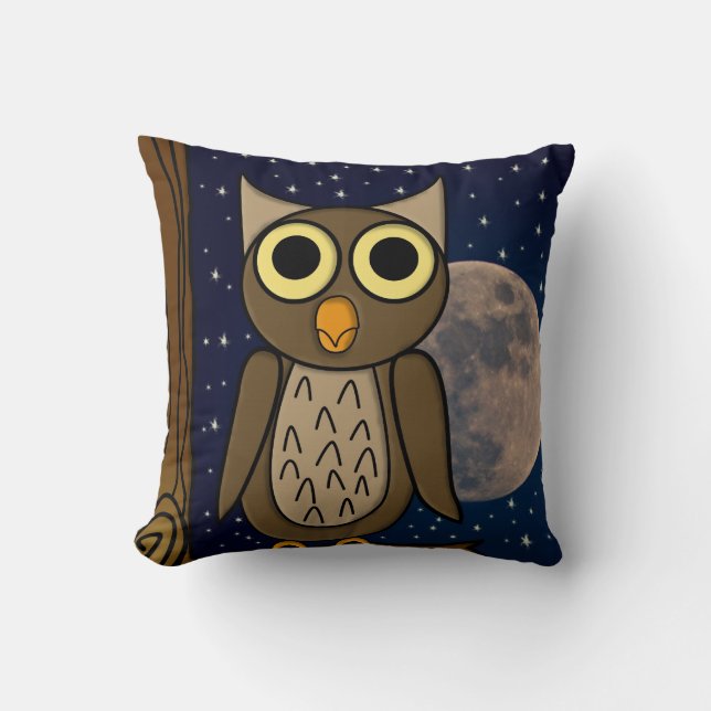 Coussin Hibou nocturne (Recto)