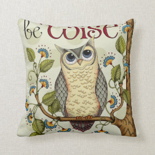 Coussin Hibou sage - carreau
