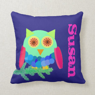 Coussin Hibou sur une branche